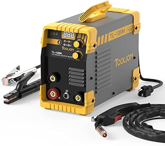 TOOLIOM 135A Flux Core Welder MIG Welder 110V Flux MIG/Lift TIG/Stick 3-in-1 Welding Machine IGBT DC Inverter