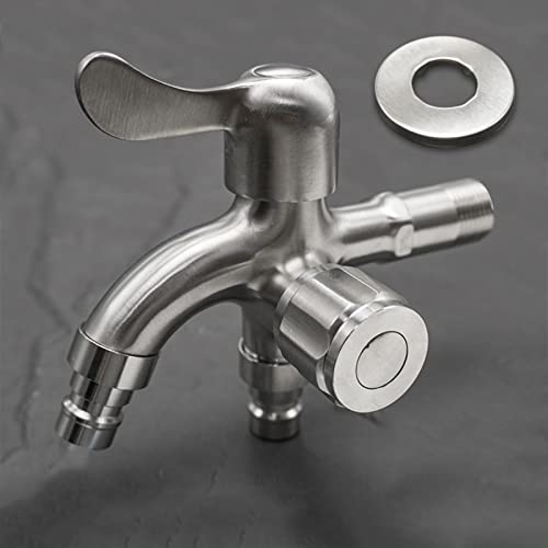 Robinet extérieur double pour machine à laver en inox résistant pour stopper les fuites d'eau