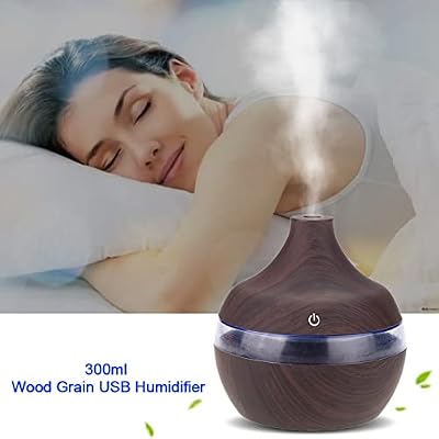 300ml Wood Humidifier, USB Electric Air Diffuser, Wood Humidifier, Essential Oil, Aromatherapy, Cool Mist, Humidifier Bedroom, Living Room,