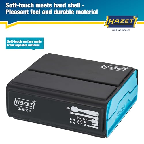 Image of HAZET Smartcase Socket Set 2200SC-2 I 50-Piece Tool Socket Set, Drive: Hexagon and Square 6.3 Mm (1 /4 Inch), Mobile Tool Case