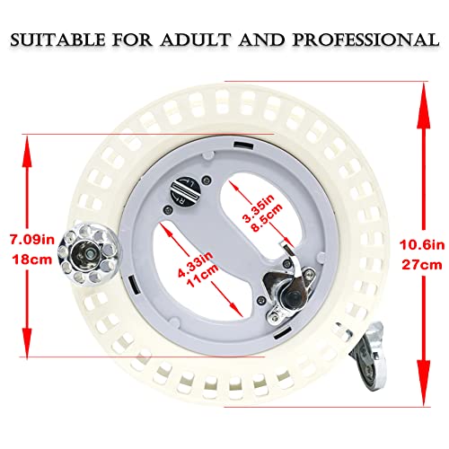 9KM DWLIFE 10.6" Professional Kite Reel with Strap, ABS Plastic&Alloy Kite String Winder with Brake System, Ratchet Lock, Ball Bearing Omnibearing, Line Guide for Large Kite White - Thumbnail 3