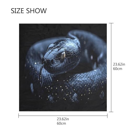 Black Snake Silk Scarf Women's Fashion Square Satin Headscarf Neck Scarf Head Hair Wraps 23.6 Inches2