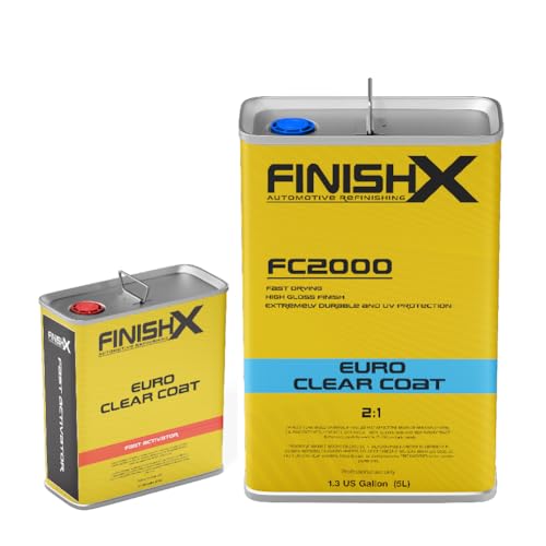 LAUCO FinishX FC2000 2:1 Euro HS Clear Coat Kit 7.5 Liter Kit with Fast Activator/Hardener (FC2010-2.5 Liter)