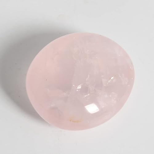 Miniatura 6 de Piedra de palma de cuarzo rosa, 2 piezas de piedra energética de bolsillo de cuarzo rosa, piedra de preocupación de cristal curativo suave