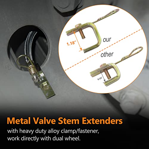 Safelife 2Pcs 12"/300Mm Metal Valve Stem Extenders, Universal Tyre Tire Valve Stem Extension Adaptors Flexible Stainless Steel Braid Hose Made Of Epdm Rubber, Fit For Heavy Vehicles, Silver #TOP3