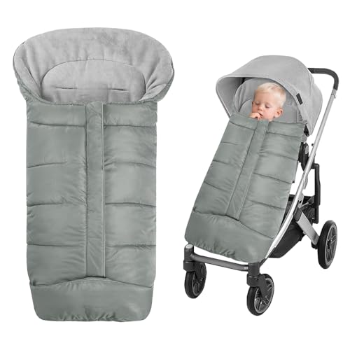 WDKXCN Saco Silla Paseo Universal, Impermeable Resistente al Viento Saco Carro Bebe Invierno, Saco Universal Silla Paseo con Cremallera y Forro Polar Cálido
