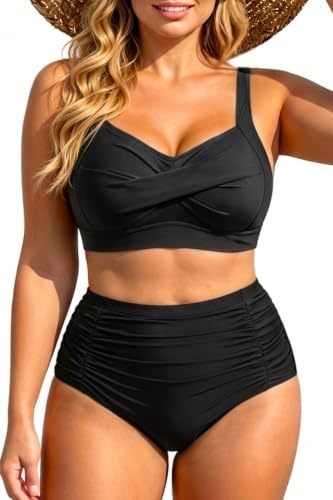 Image of Daci Women's Plus Size Bikini Sets - High Waisted Two-Piece Swimsuits with Tummy Control