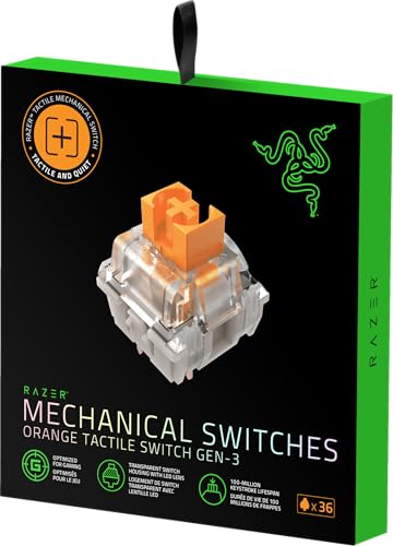 Pacchetto di interruttori meccanici - Interruttore tattile arancione (Ottimizzato per il gioco, Durata di 100 milioni di tasti, Connettori versatili a 3 pin) - Tastiera gaming - Immagine 1
