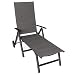 Produktbild Vanage Sonnenliege Klappbar Aluminium Mit Rollen, Gepolstert, 7-Stufen Verstellbar, Belastbar Bis 100 kg, Wetterfest, Gartenliege, Schwarzer Rahmen Und Melange Textil