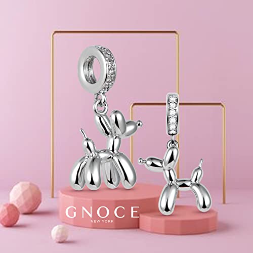 Image of GNOCE Pet Dog Bowl Bead Charm For Women, S925 Sterling Silver Bead Charm NecklaceBracelet for Her, Jewelry Gift