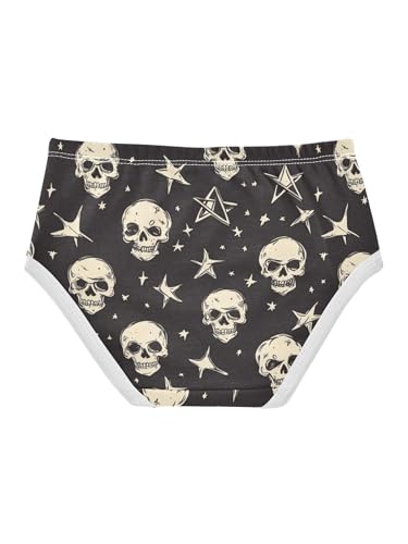 ZZKKO Halloween Skull Star Girls Underwear Toddler Panties for Girls Comfort Brief Size 2-8T2