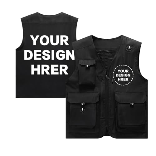Generic Custom Your Logo Mens Outdoor Work Vest for Fishing Lightweight Sleeveless with Multi Pocket Photography Teamwork