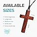 Holy Fringe Natural Rosewood Cross Necklace for Men & Women - Medium Wood Cross Pendant for Men and Women - Medium Wooden Cross for Car Mirror - Religious Pendant Necklace Jewelry (1.8” x 1.1”)