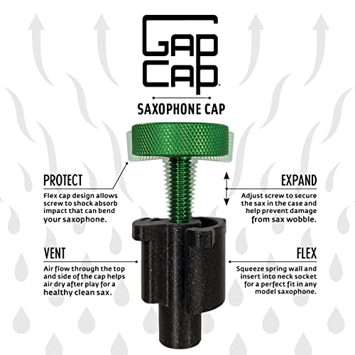 GapCap Tenor Saxophone end plug flex fits in your sax, expands to fit your case, vents air to dry the body tube, and shock absorbs impact like no other end cap - Thumbnail 3