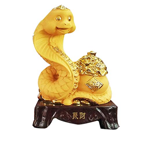 Statue de Serpent du Zodiaque Feng Shui chinois doré L