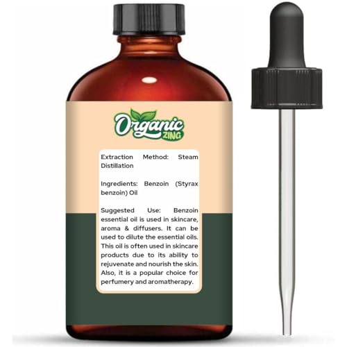 Image of Organic Zing Benzoin Oil 118 ml (3.99 fl oz) - Warm Resinous Aromatic Oil for DIY Skincare, Soap Making & Fragrance Blends