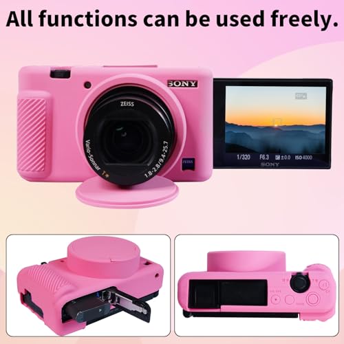 Funda protectora para cámara Sony ZV-1 silicona rosa miniatura 3