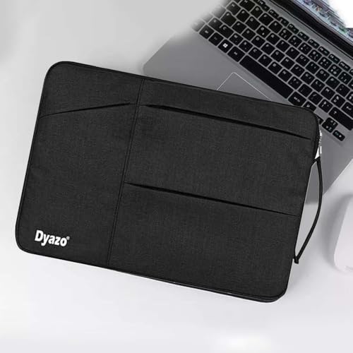 Image of Dyazo 15-15.6 Inch Laptop Sleeve Case | Water Resistant Cover with Charger Pouch & Three Front Pockets | Compatible for Dell, HP, MacBook, Lenovo, Acer, Asus & All Other Notebooks (Black)
