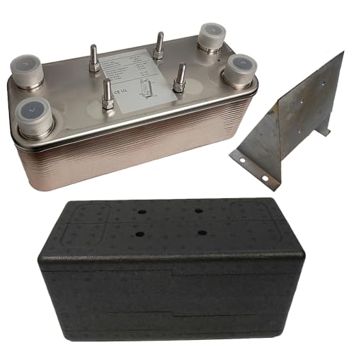 5x12 Brazed 40 Plate Heat Exchanger, 1-1/4" MPT
