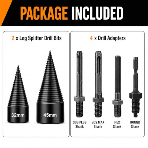 DSHTP 6-Piece Wood Splitter Drill Bit Set