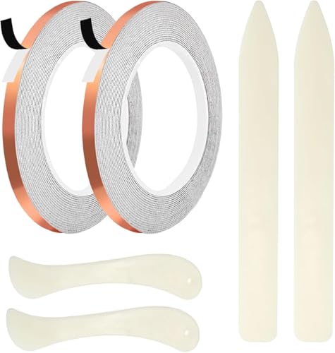 AONUOAO 1/4 inch Black Back Copper Foil Tape for Stained Glass, 2 Rolls 36 Yards Tape, Stained Glass Supplies, 1mil Thickness