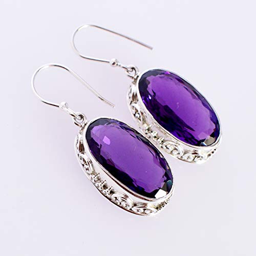 Boucles d'oreilles argent 925 améthyste : bijoux faits main d'exception