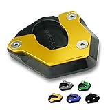 Material: aluminio CNC. QIDIAN Soporte lateral para Kawasaki Caballete de pie de soporte de extensión para Kawasaki Z900 2017 (dorado)