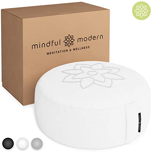 Mindful and Modern Large Meditation Cushion Pillow - Zafu Yoga Bolster Meditation Pillows