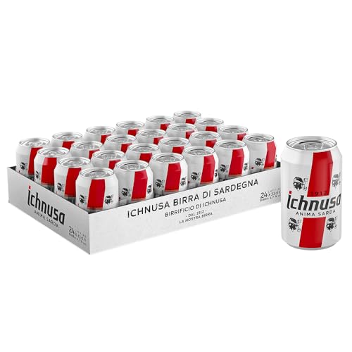 Birra Ichnusa Anima Sarda, Cassa Birra Con 24 Lattine Da 33Cl, Birra Lager A Bassa Fermentazione, Gusto Moderatamente Amaro, Gradazione 4,7% Vol