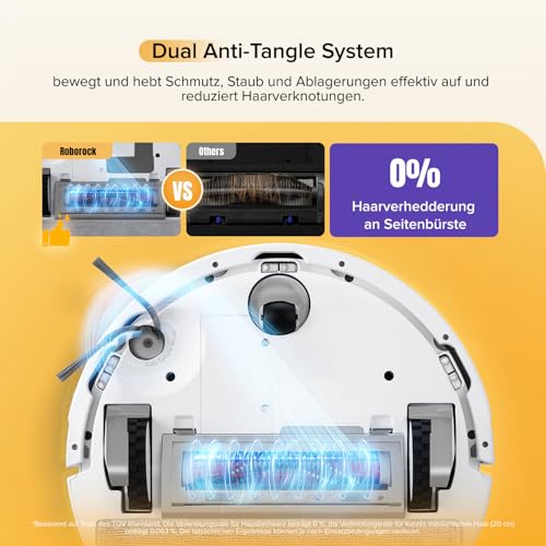 roborock Q7 M5-Set Saugroboter mit Wischfunktion, 10.000Pa Saugkraft, Dual Anti-Tangle-System, 150Min Laufzeit, LiDAR Navigation, Staubsauger Roboter für Teppich, Tierhaare, APP Steuerung (Weiß)