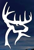 Buck Deer Head Logo Stickers Symbol 6' Decorative DIE Cut Decal for Cars Tablets LAPTOPS Skateboard - White