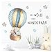 Little Deco Aufkleber Spruch sei wild & Tiere I Wandbild S - 96 x 33 cm (BxH) I Heißluftballon Wandtattoo Kinderzimmer Junge Babyzimmer Tiere Wandbilder Deko Kinder DL319