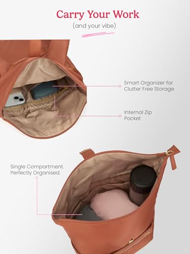 Image of Genie Rogue Laptop Backpack for Girls (27L) | Spacious Office, College & Travel Laptop Backpack | Padded Laptop Sleeve | Mud Coral