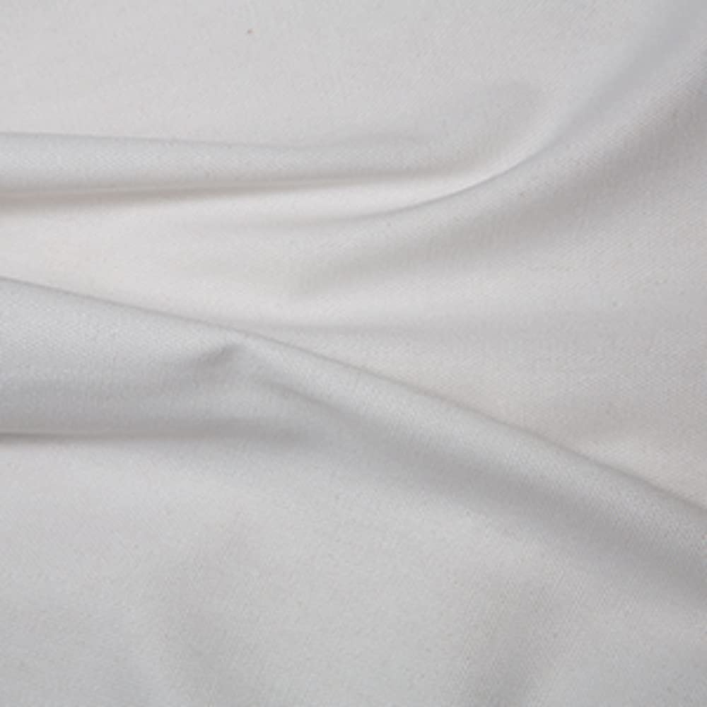 Oh Sew Crafty Limited White Plain 100% Cotton Canvas Fabric Upholstery Craft 260Gsm 145Cm Wide (Per Metre) (White)