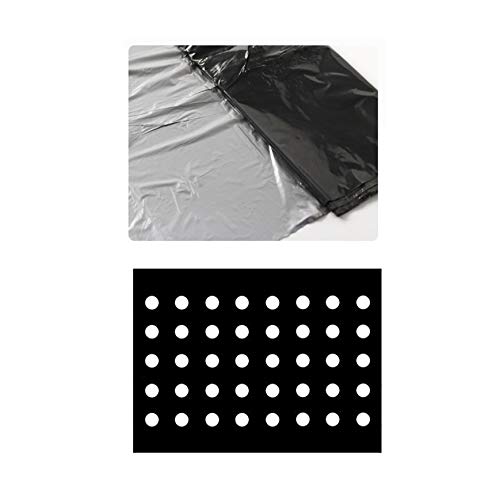 æ— Toile de paillage en Plastique Noir pour Jardin - Membrane PE - Bâche de Sol avec Trous de Plantation - Film Plastique pour Potager et Plantes, 10 x 1.35m