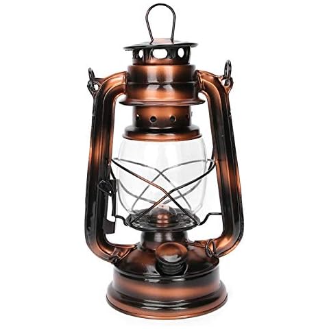 EVTSCAN Vintage Kerosin Öllaterne Öllampe, Eisen Kunst Retro altmodischen traditionellen Look Scheune Bronze Ornament Laterne Cover