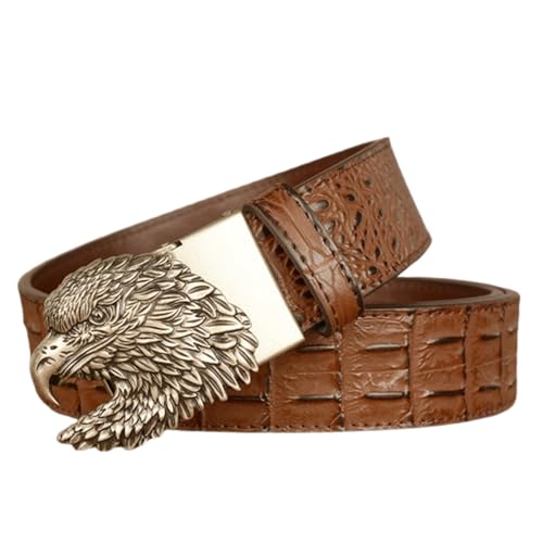 Ceinture cuir crocodile et boucle aigle pour vos soirées et quotidien