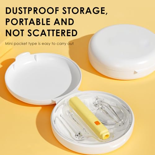 Ear Cleaner with Light & 2X Magnifier – Ear Wax Removal Tool with Soft Silicone & Firm Tips, Detachable Spoon & Tweezers, Portable Storage Case for Home (Amber Yellow) - Image 4