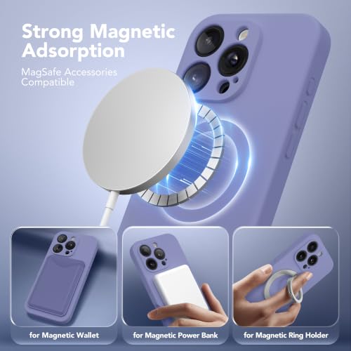 Image of Magnetic for iPhone 16 Pro Max Case Silicone Lavender Gray