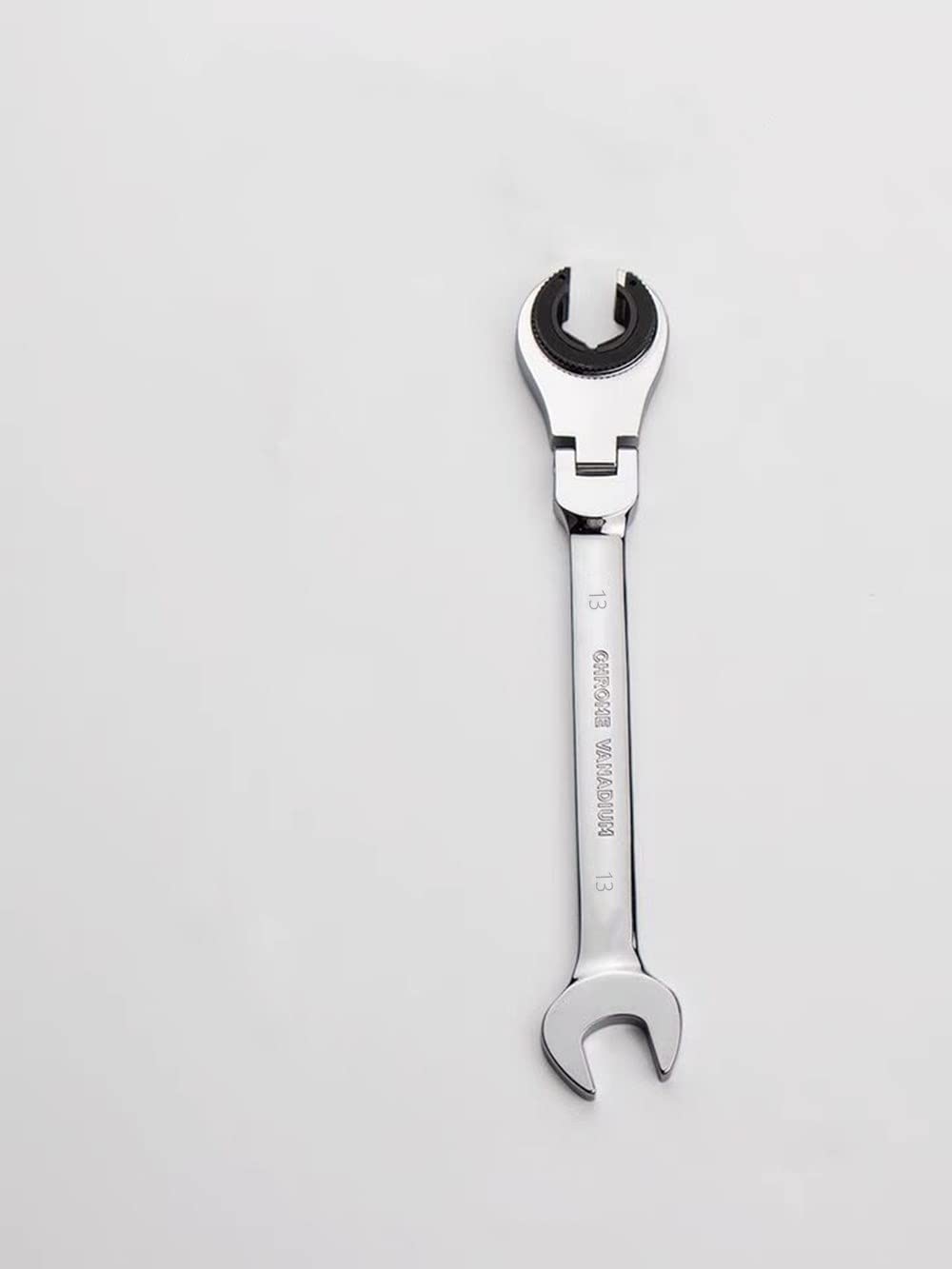 FLZOSPER 13mm Metric Fix Tubing Wrench，Flex-Head Gear Wrench, Ratcheting Fix Combination Wrench Spanner