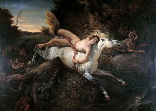 Tableau Toile Mazeppa et les loups Horace Vernet 60x90cm