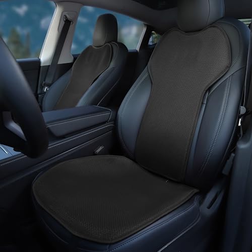 Image of TOPABYTE Front Car Seat Covers for Tesla Model Y Model S Model 3 Highland 2025 2017-2024 Breathable Interior Seat Cushion Protector All Season Protection (Without Logo)