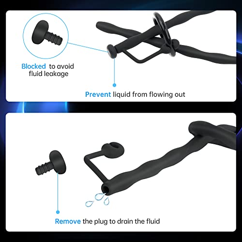 Beauty7 Silicone Sounding Penisstick met 2 penisringen urinebuizen plug met boring penis plug mannen masturbatie seksspeelgoed - Maat: L - Afbeelding 5