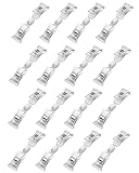Honbay 16pcs Clear Plastic Rotatable Double Clip Merchandise Sign Display Mini Clip Tag Holders