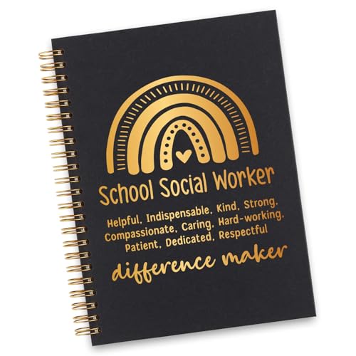 wainvniaw - wainvniaw School Social Worker Spiral Notebook, School Social Worker Gifts for Women, Inspirational School Social Worker Difference Maker Appreciation Thank You Gifts Spiral Notebooks WA34