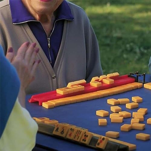 Juego de Mahjong Chino con 144 fichas y caja de madera miniatura 2