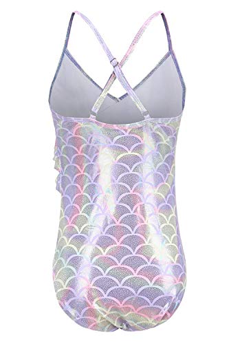 Image of Girls One Piece Swimsuits Hawaiian Ruffle Swimwear Beach Bathing Suit