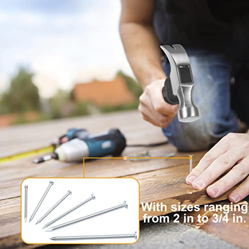 KURUI 700pcs Hardware Nails for Hanging Pictures, Up to 2"-Long Finish Nails Assortment Kit for Wall Art Decor, 640 Frame Nails and 60 Small Finishing Nails for Drywall Wood - Silver Picture Hangers