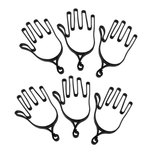 Soporte para guantes de golf de plástico negro PP, estirador prático de 6 piezas para almacenamiento