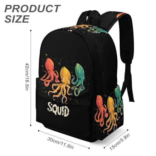 Squid Squad Backpack Laptop Backpack Casual Daypack Lightweight Travel Backpacks with Adjustable Strap for Men Women3